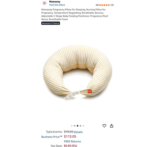 Mamaway Pregnancy Pillow for Sleeping / Nursing Pillow for Pregnancy - Picture 2 of 10